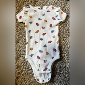 Fruit Print baby diaper shirt and overalls